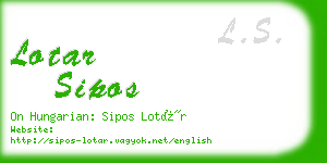 lotar sipos business card